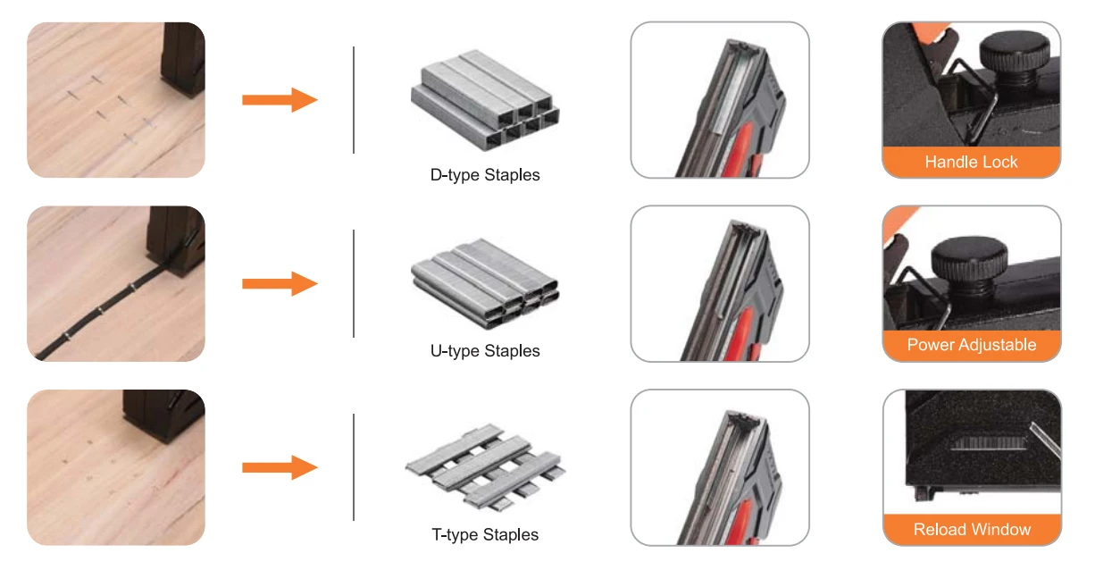 Heavy duty 6 Way Staple Gun tacker 4-14MM Manual stapler GDY-209