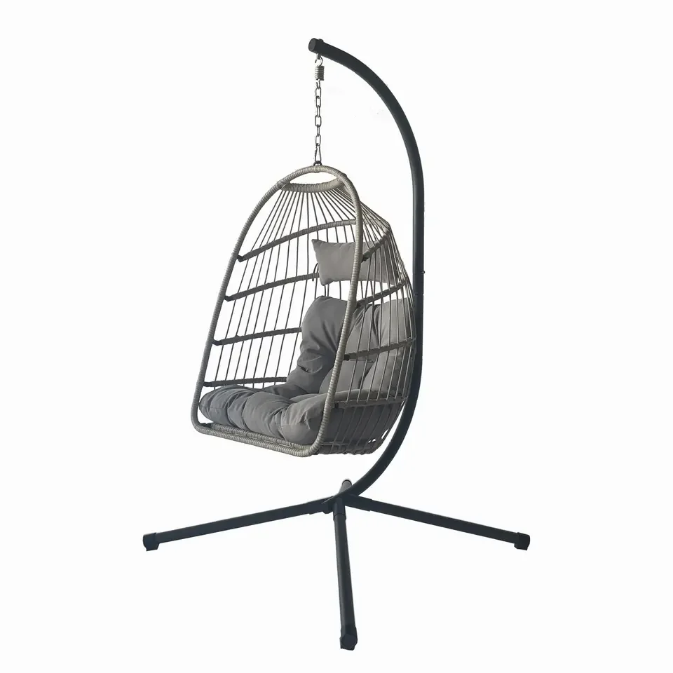 Single Seater Patio Park Garden Swing Egg Rattan Hanging Swing Chair