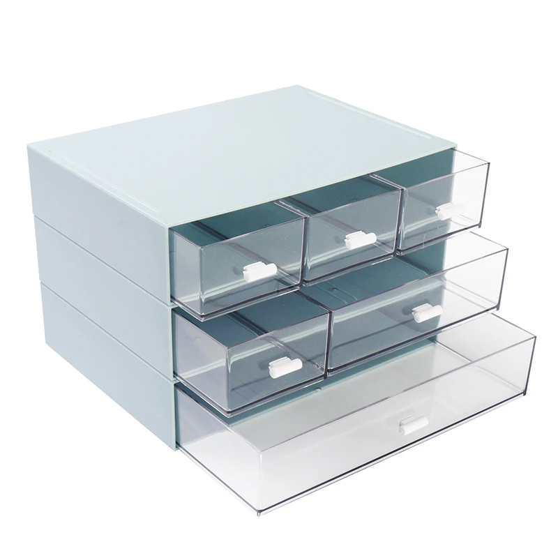 Comix New Design Customize Layout Storage Box Set Plastic Storage Desk Organizer With Sliding Drawer