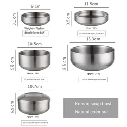 Home and Kitchen Tableware Stainless Steel Rice Bowl with lid Dinnerware and Serving Sets