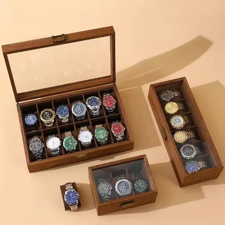 Watch multi-compartment storage box Retro collection custom Logo Engraved watch home box