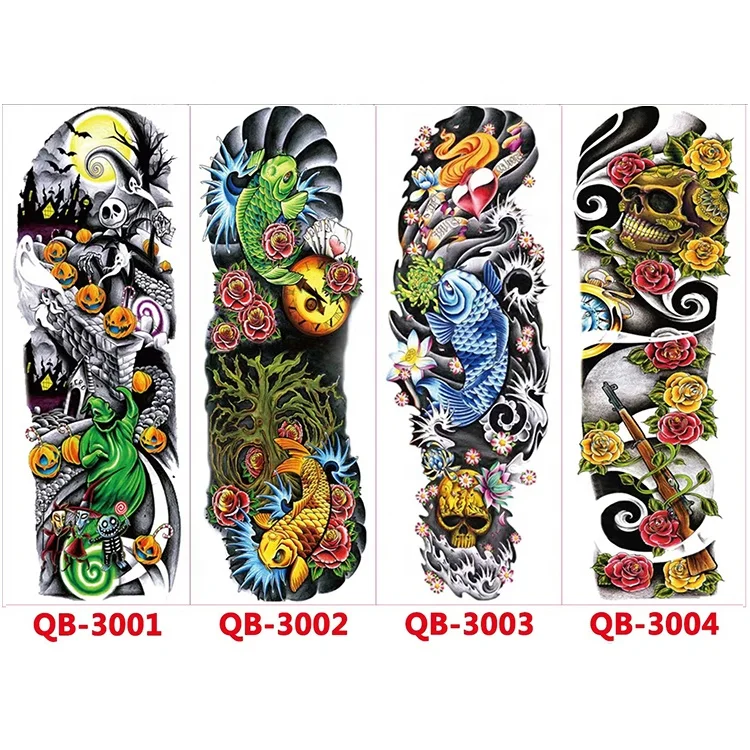 Wholesale colorful lion crown king rose peacock dragon men sexy arm tatoo stickers