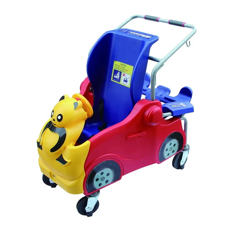 Panda Style Convertible Cart for Supermarket Children Folding Shopping Trolley with Plastic Cab Made of Metal and Aluminium