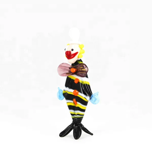 Hand made murano glass clown figurines
