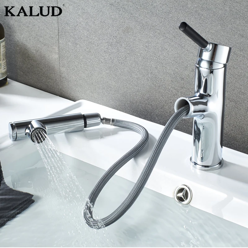 Professional Faucet Manufacturer Factory Price Sanitary Ware Brass Hot and Cold Single Handle Pull basin mixer bathroom Faucet