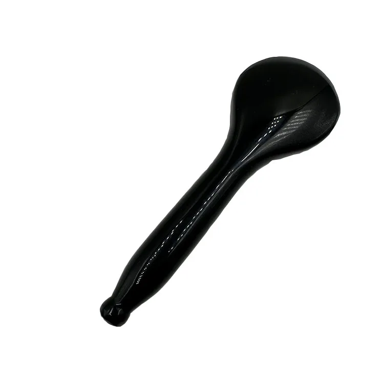 Jade Round Spoon Shaped Gua Sha Tool Face Massage Wand Head Neck Eye Acupuncture Pen Natural Black Obsidian Stone Beauty Product