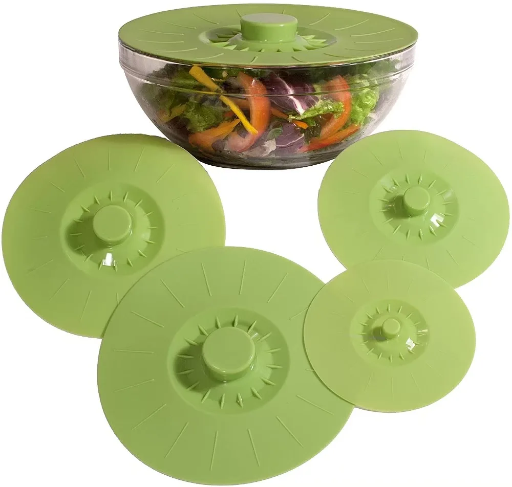 Food grade 5 Different Size Reusable Round Shape Fresh keeping Cooking Pot Lids flexible Heat Resistant Silicone Suction Lids