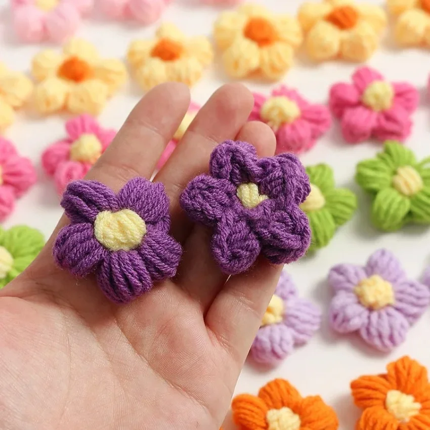 DIY Custom Handmade Knitted Flowers Crochet Flower For Decoration