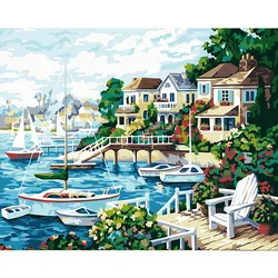 DIY Handpainted painting by Number Oil Paint by Numbers Beautiful Landscape Canvas Wall Art Gift Artcrafts Adults