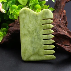 Crystal Comb Jade Gua Sha Hair Massage Natural Real Jade Comb Jade Gua Sha With Comb
