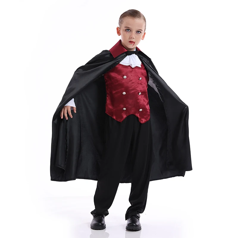 Factory price cosplay costume for boys kids vampire halloween dracula costume