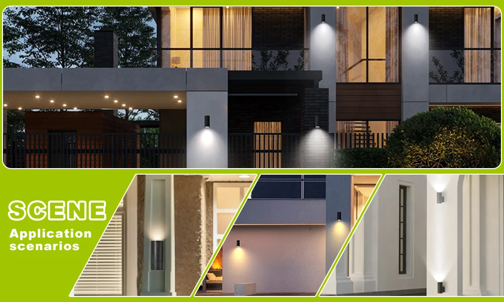 External Wall Lighting Waterproof 6w 12W Led Wall Lamp Outdoor Light Fixtures 5CCT Wall Mount Ip65 Led Garden Light