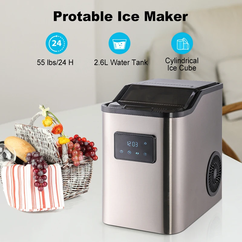 OEM/ODM 110V 220V nugget ice maker automatic stainless steel cube counter top ice maker 25KGS/24H for business
