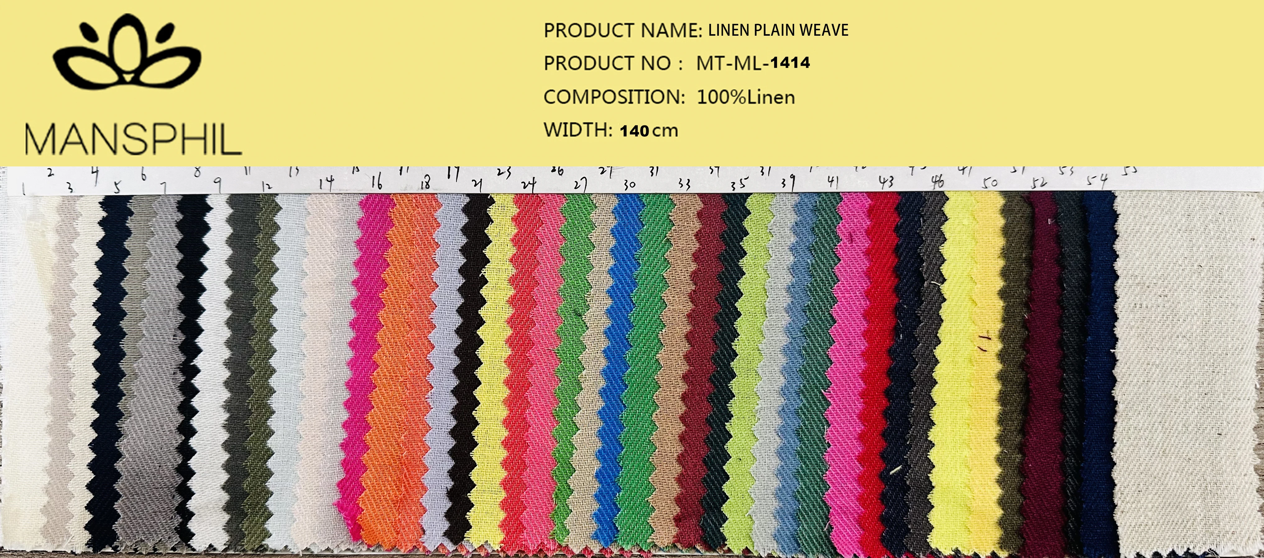 Wholesale new 150g solid color thickened plain weave linen fabric in stock 100% linen fabric