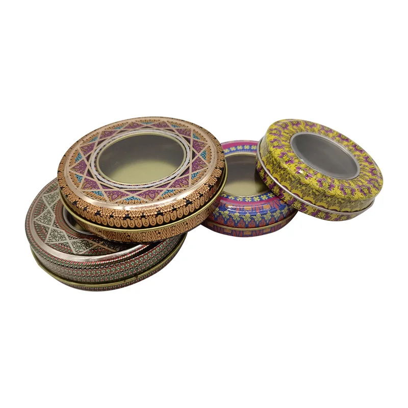saffron tin box with pvc window 5 or 10g saffron metal packing box