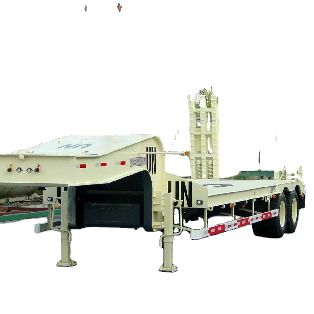 60ton bogie suspension bpw axle low bed semi trailer