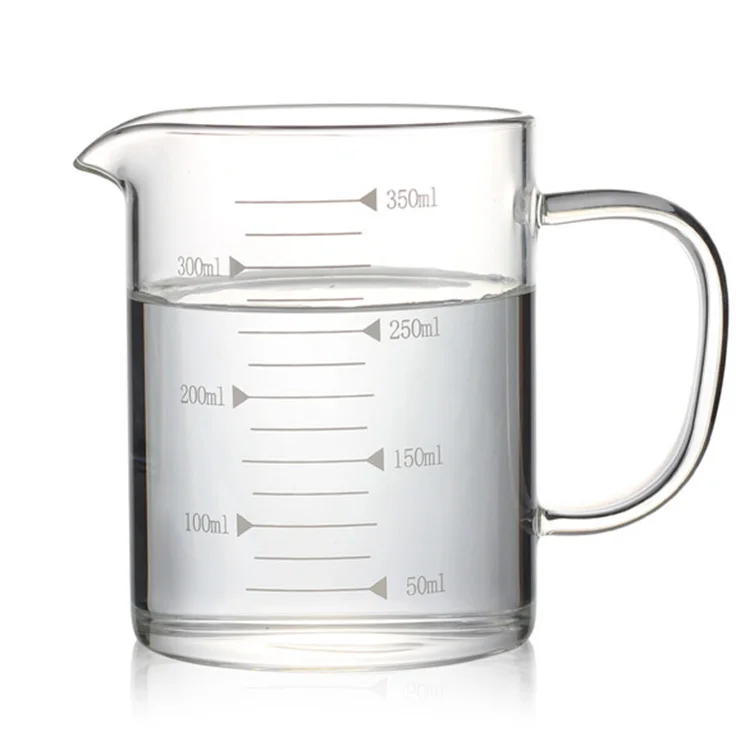 Мерная чашка из боросиликатного стекла с шкалой с интервалом 50 мл, новые кухонные аксессуары, легкое измерение, чашки для молока с жидким порошком