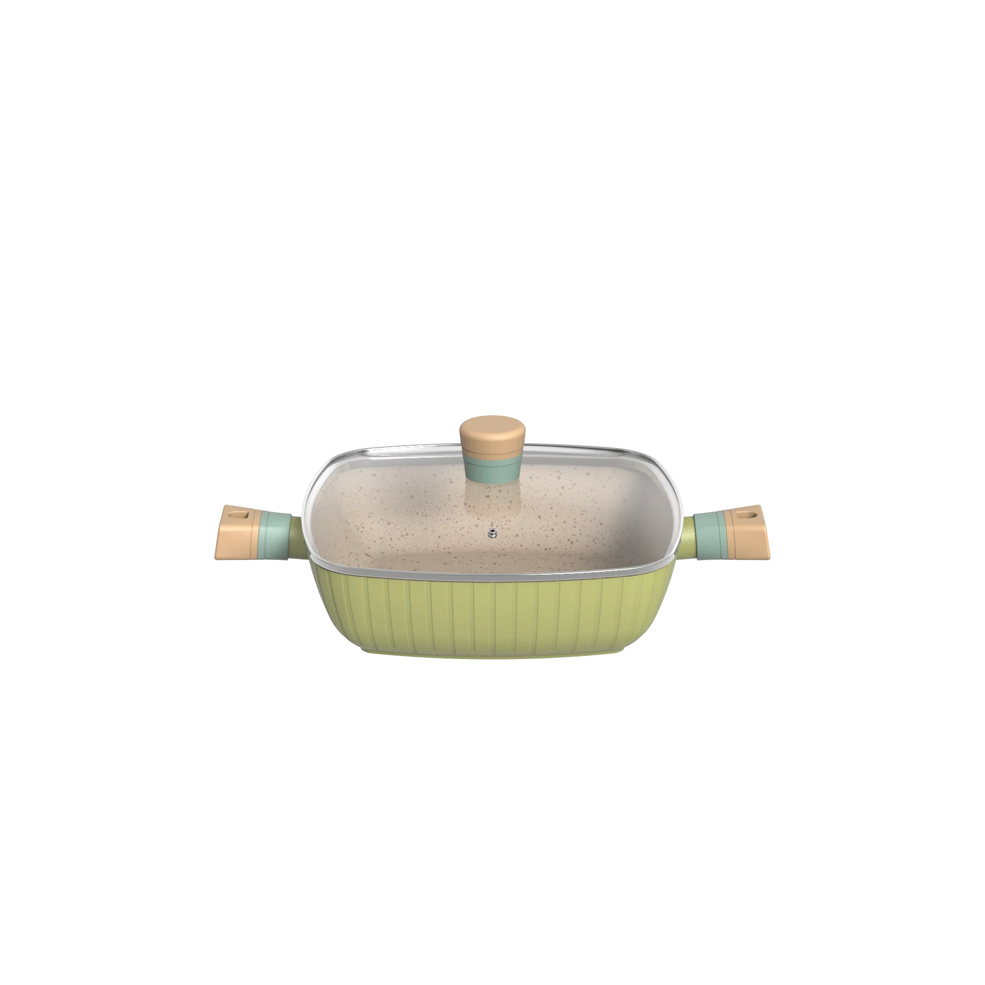 BESCO OEM эссенция Серия 28 см Алюминиевая светло-зеленая антипригарная квадратная суповая кастрюля интерьер xylan plus антипригарное покрытие