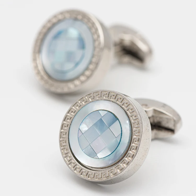 Wholesale Round Shape Custom Cuff Links Male Shirt Button Cuff Gemstone CuffLinks