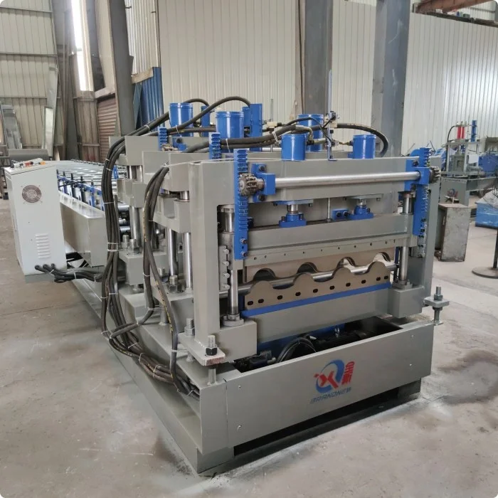 Automatic Hydraulic Press Step Tiles Zinc Coated Steel  Roof Tile Roll Forming Machine