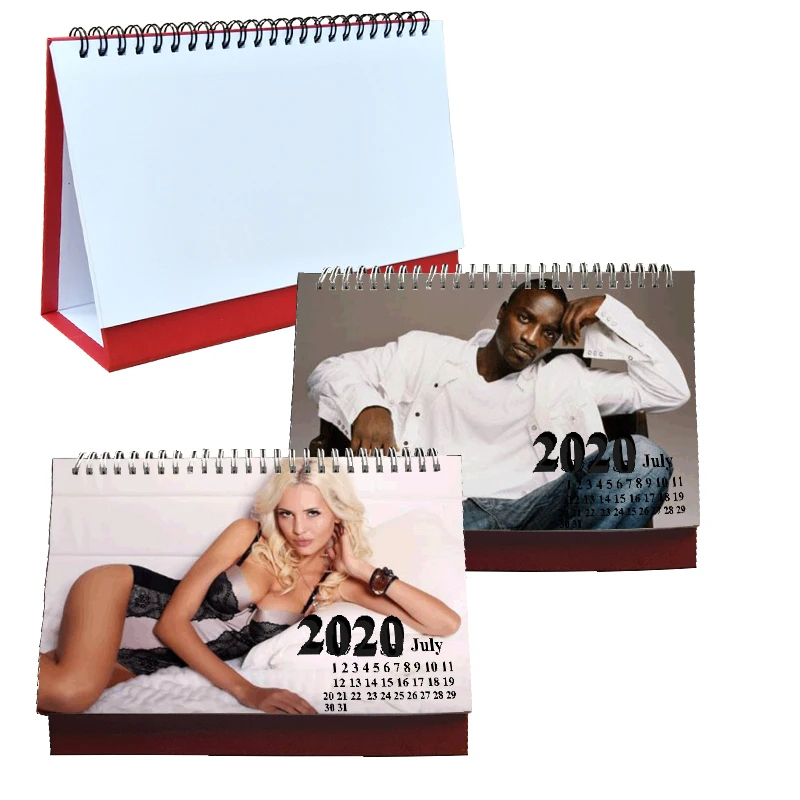 8inch Red Yellow Blue Sample Available ,2020 Sublimation Blank Paper Calendar  For  Customize Printing