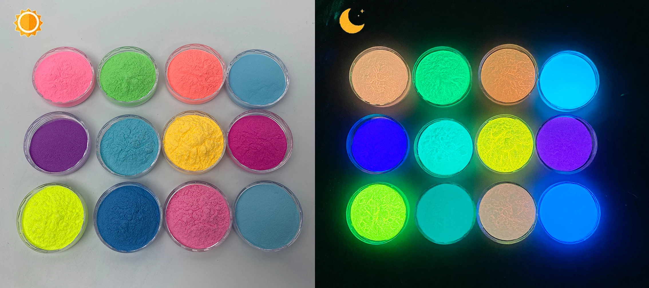 Glow nail polish pigment powder dust glowing in the dark powder for nail art DIY painting photoluminescent