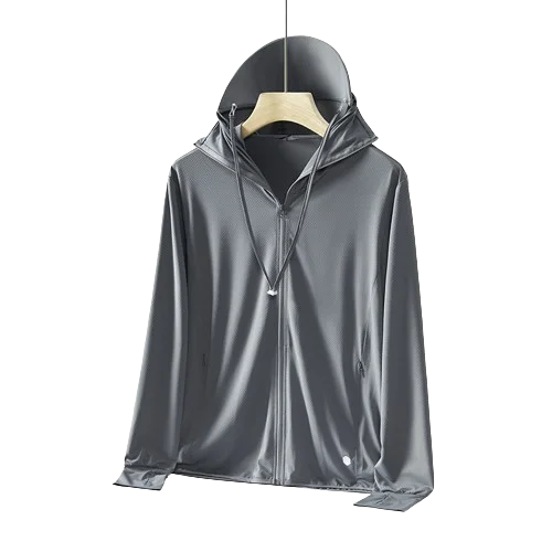 Sunscreen clothing women UPF50 + UV protection ice silk jacket men removable hood