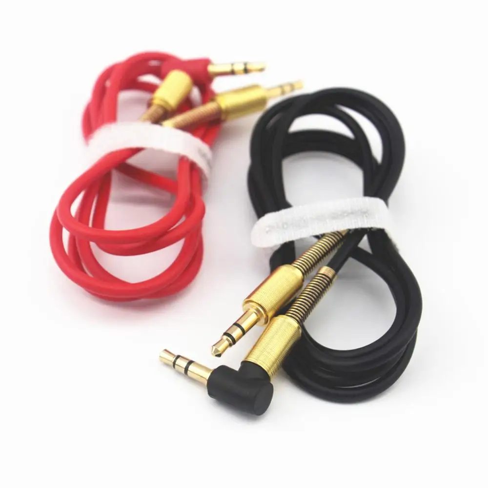 Высокое качество низкая цена 90 градусов 3,5 мм мужчин и мужчин AUX кабель с защиты металла Весна