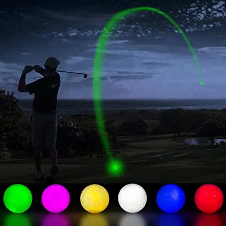 
Bright Golf LED Flashing Ball Light Up Night Dark Electronic Tracer Flashlight <span style=