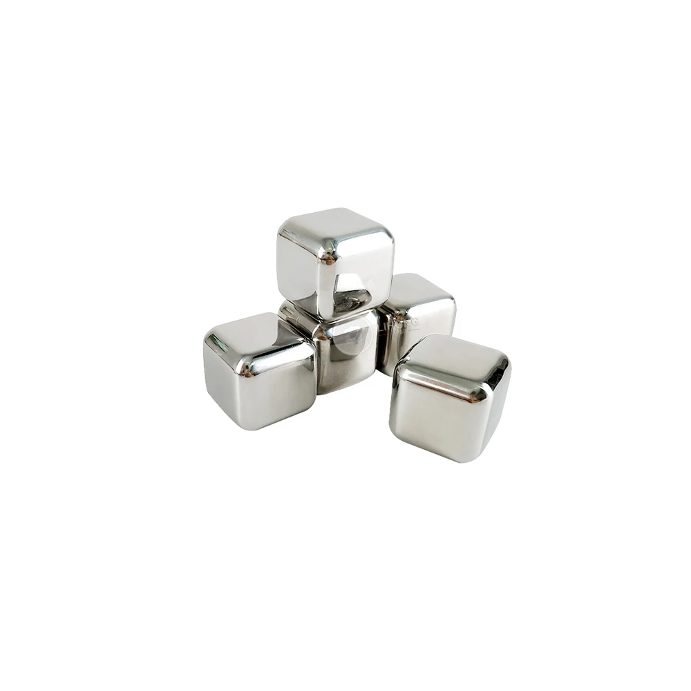 Hot Sale Bar supplies Ice Cube Stainless steel Square Reusable Ice Cube , 304 Whiskey Stone Metal Ice cube