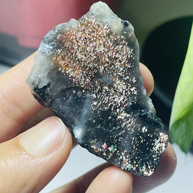 rare Natural Rough Sunstone moonstone with Black tourmaline raw Starlite backbone Crystal Gemstone for sale