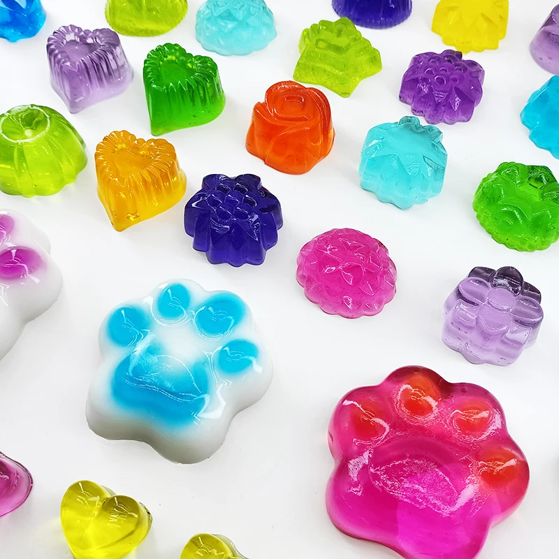 OEM Cleaning Whitening Natural Transparent Bar Soap Base Moisturizing Cat Paw Jelly Handmade Soap Cute Collagen Jelly Soap