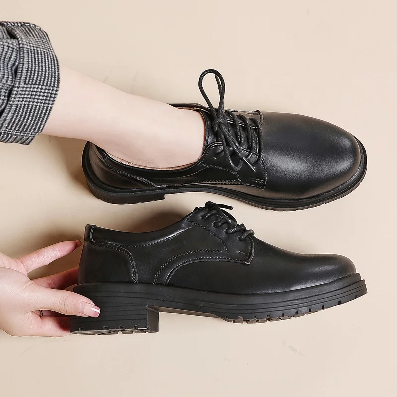 British style small leather shoes retro outdoor casual shoes women students fashion leather shoes