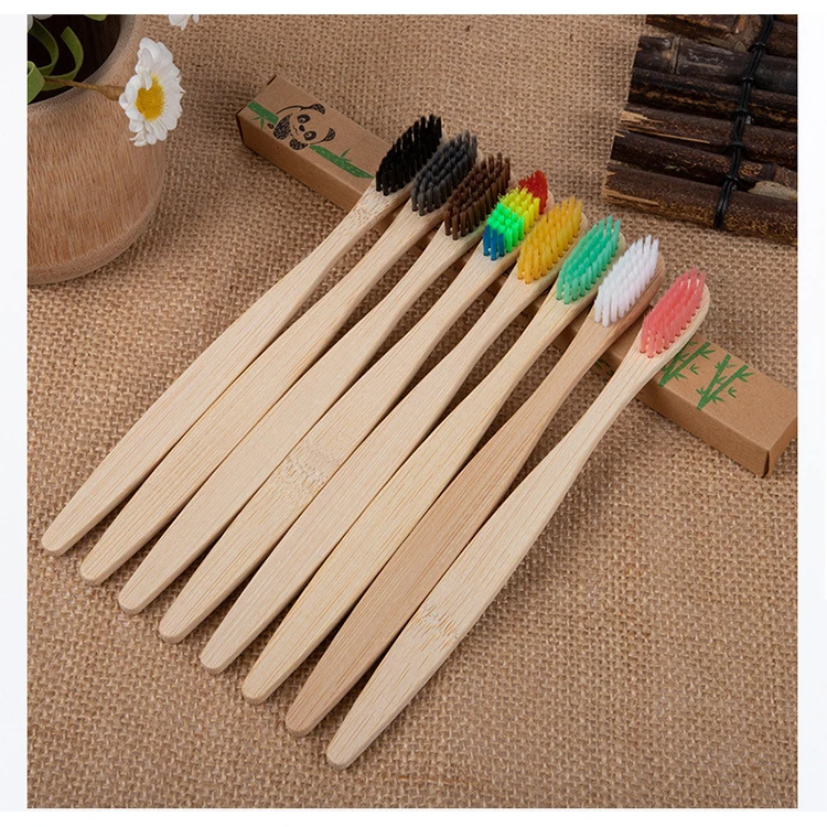 High quality bamboo toothbrush with travel case dental floss kit