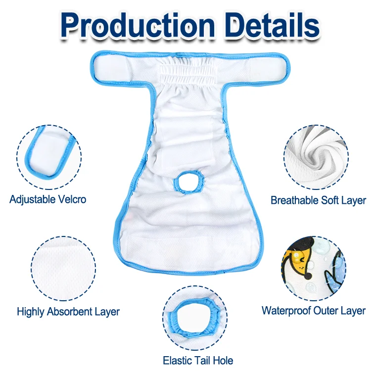 Natucare adult dog bed baby diapers reusable dog pamper diapers docked tail for small dogs