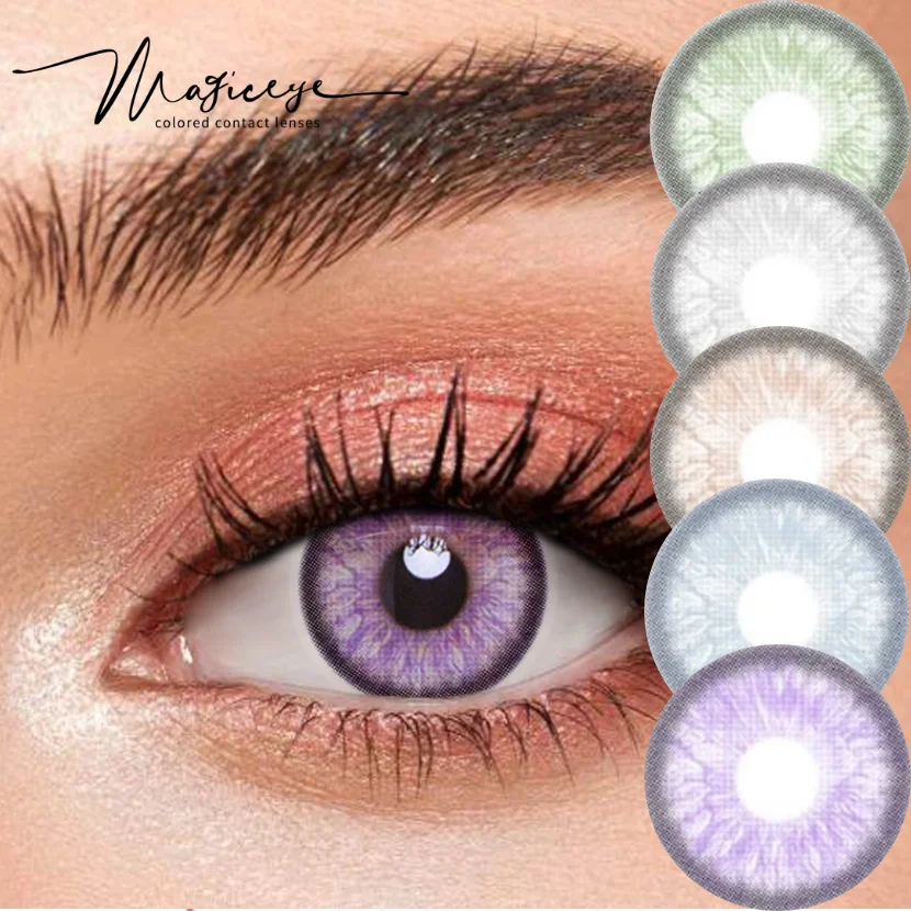 Colored Wholesale Contacts 1 Pair Contact Lenses Red Brown Gray Blue RoseLenses For Eyes Beauty Pupilentes Color Contacts Lens