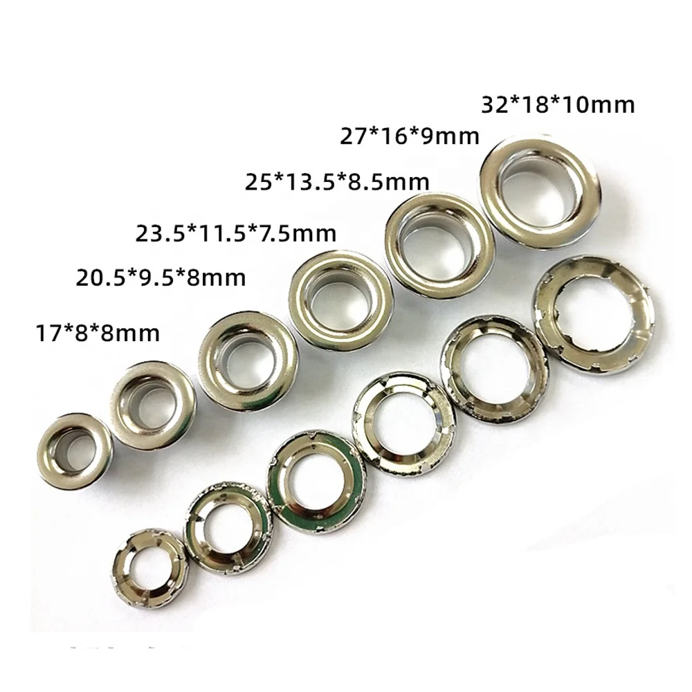 10mm High quality Shiny Gold brass flat eyelets and grommets