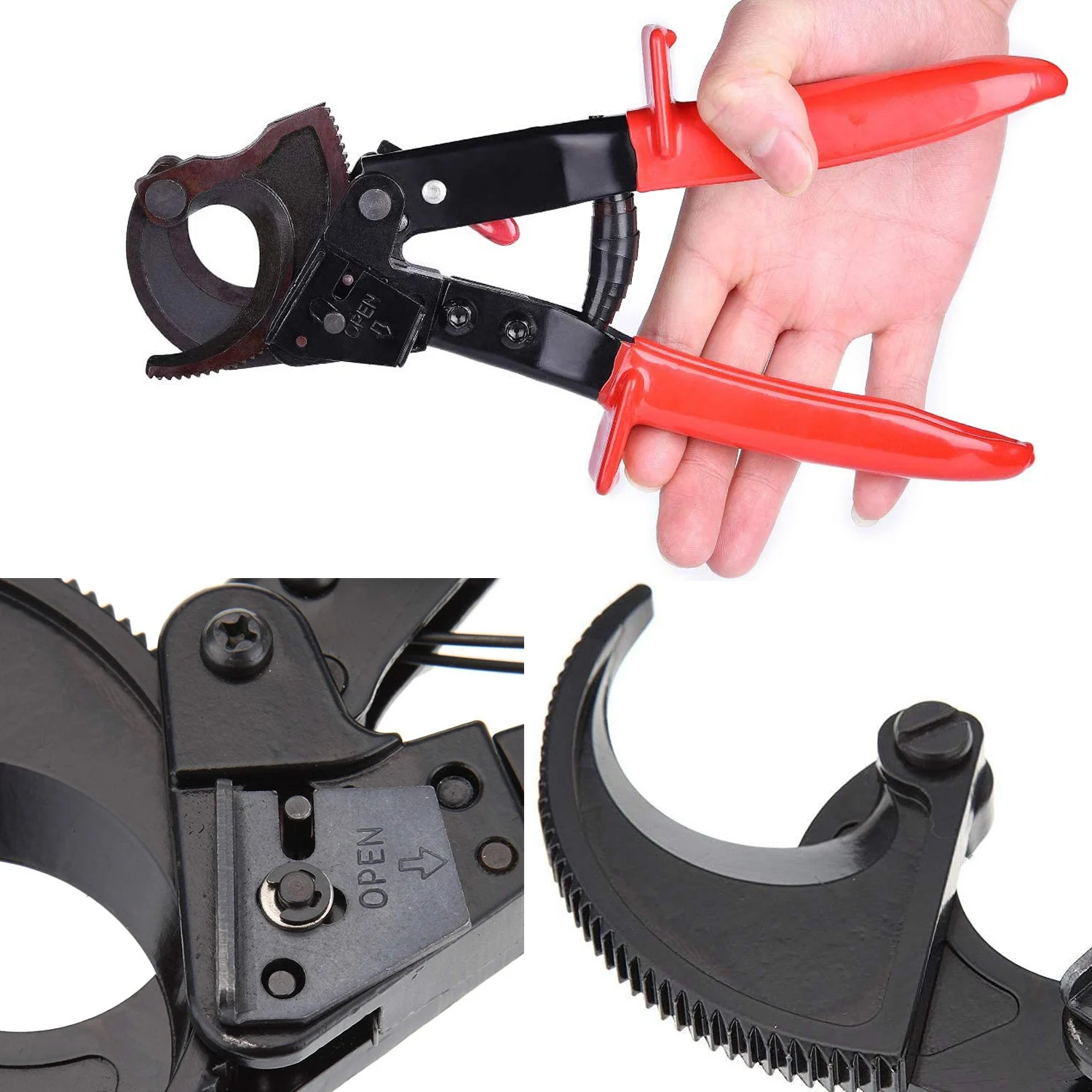 BAYM 325A 240mm2 Heavy Duty Cable Wire Cutters for Aluminum Copper Cable Electrical Wire Up to 600MCM Ratcheting Hand Tool