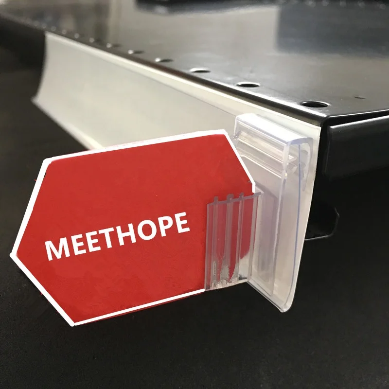 Meethope supermarket promotional display shelf talkers plastic pvc shelf clear price shelf sign holder