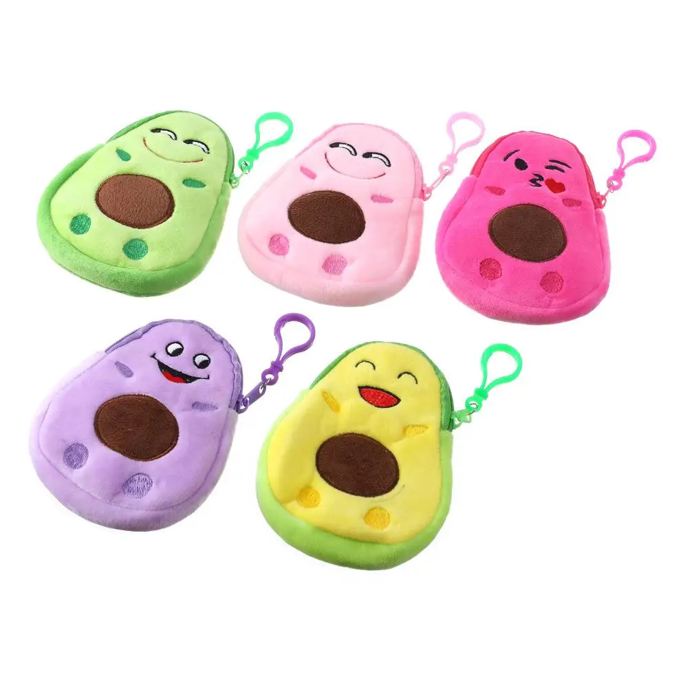 Мультяшный фруктовый мягкий плюшевый милый авокадо на молнии Кошелек для монет брелок кошелек Usb кабель гарнитура сумка наушников ключ