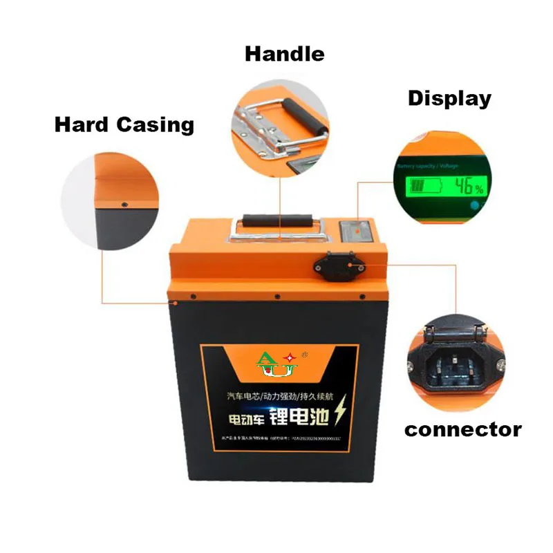 Customized E-bike Lithium Ion Battery Pack  48V 20Ah Rechargeable 18650 Li-ion Power Supply Battery for Electric Scooter