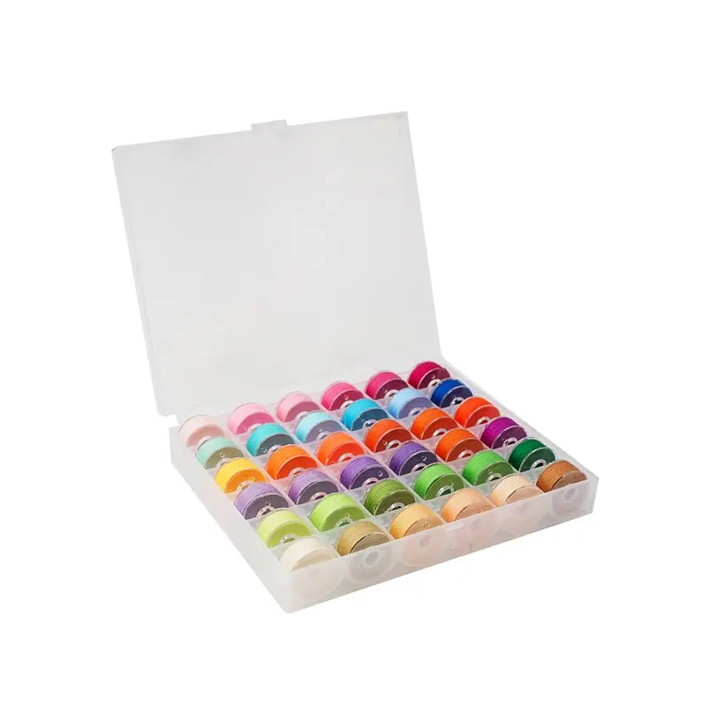 Plastic Coil box with 144 Colorful Sewing Thread Bobbin Storage Box Sewing Machine Accessories Set