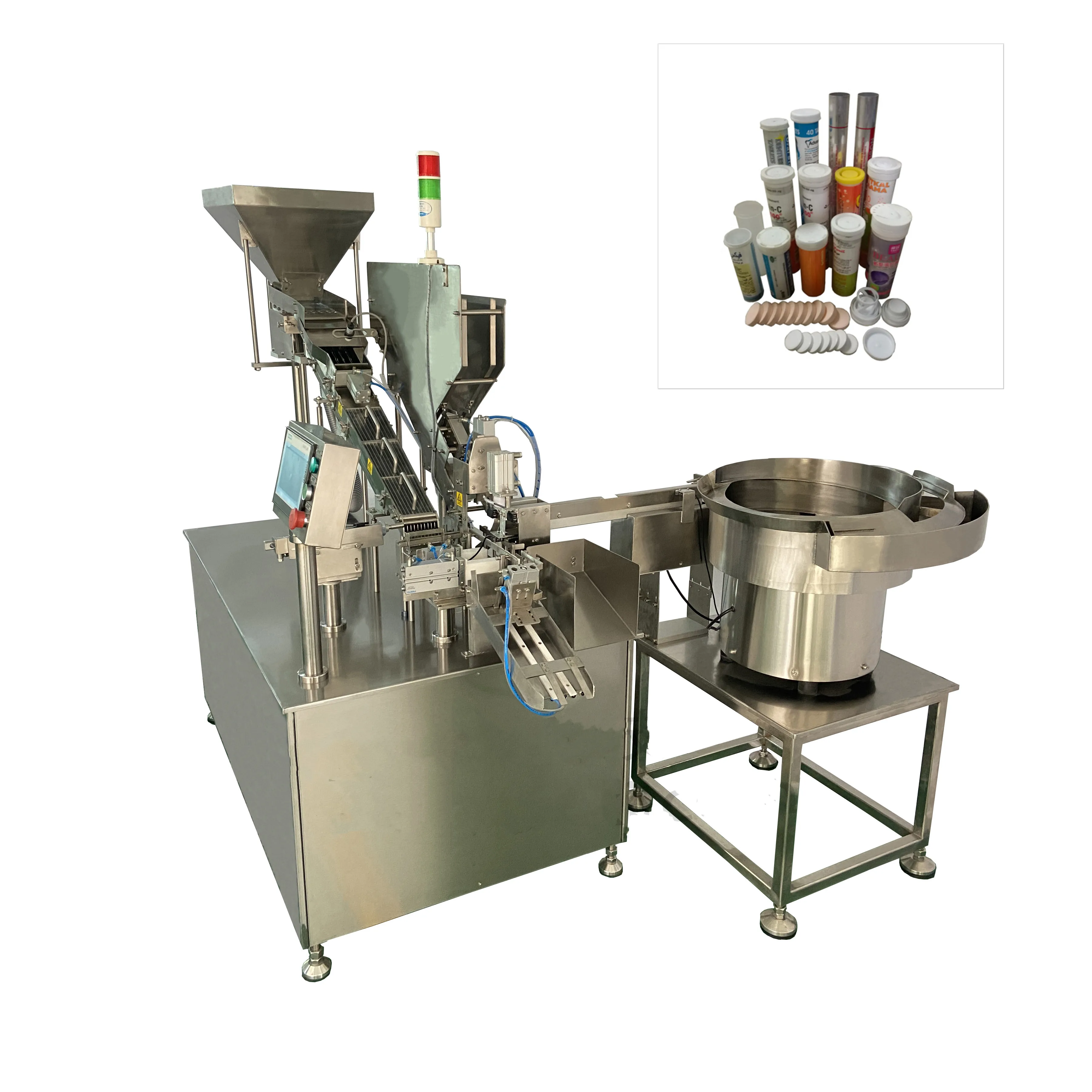
New trend Vitamin C Effervescent Tablet Bottle Tube Counting Filling Packing Machine producer 