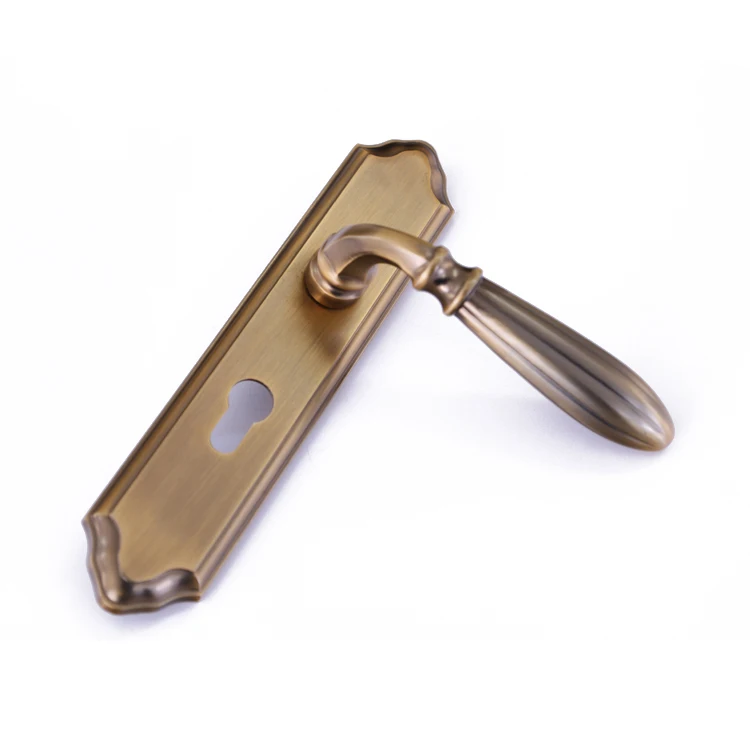 Brass panel interior door handle funiture lock handle mortise door lock
