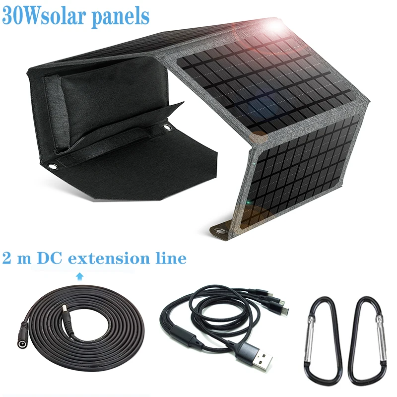 Solar panels 24W Monocrystalline Silicon 18W 30W USB port Monocrystalline Silicon foldable solar panel for outdoor travel