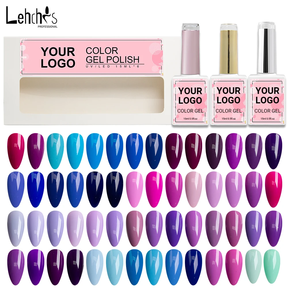 Lehchis 2025 new package 15ml 6colors/box nail art paint solid UV Gel Semi-Permanent Varnish Long Lasting Soak Gel Polish