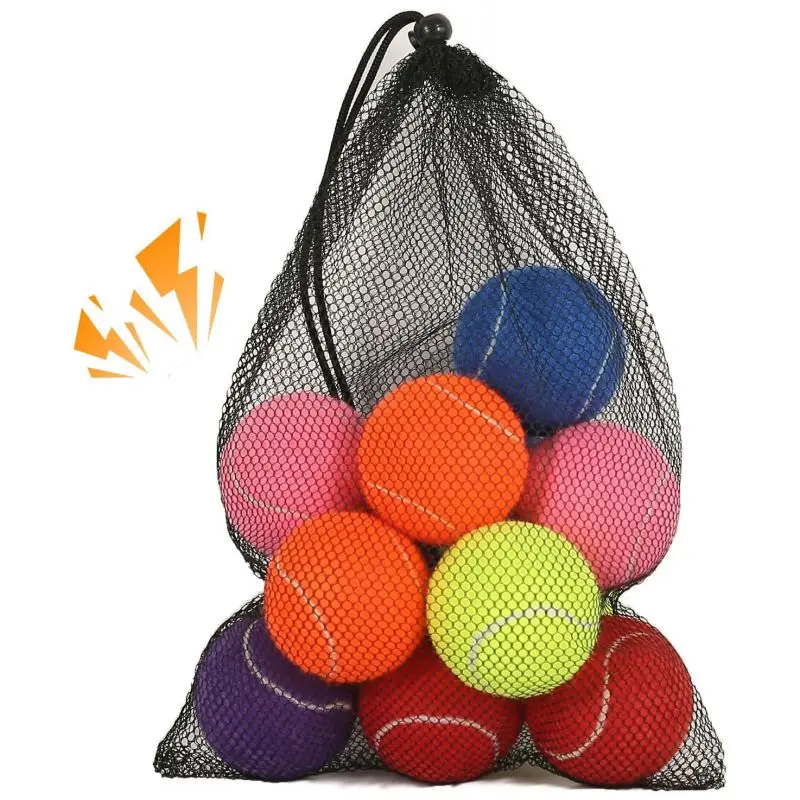 Custom Logo Printed Rubber Pet Squeaky Tennis Balls Interactive Dog Toy Ball for Pet Dog Training Playing