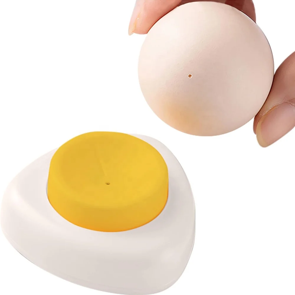 Egg Piercer for Raw Eggs, Simple Hard Boiled Egg Peeler with Non-Slip Magnetic Base and Safety Lock
