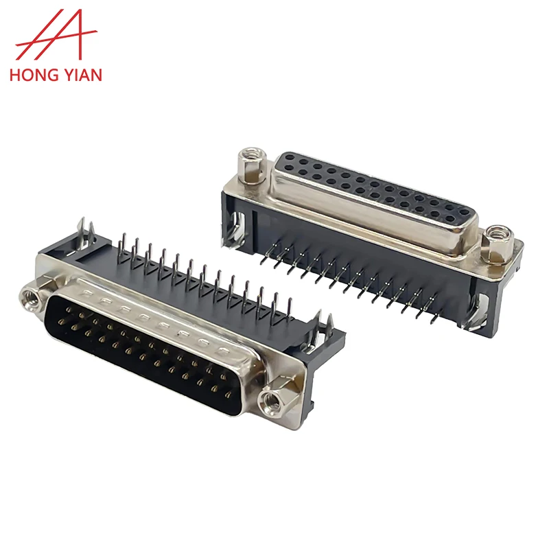 Разъем для монтажа печатной платы с 9/15/25/37 контактами серия DSUB цинковый сплав железная оболочка DB15pin 45 градусов
