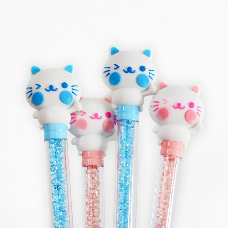 O&Q Wholesale  promotion  feline pens ECO material new design kitty cat  ball pen black for school stationery office supplier
